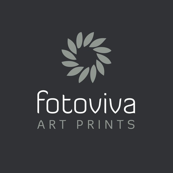 The Fotoviva Art Prints logo, an aperture formed from petals above the company name